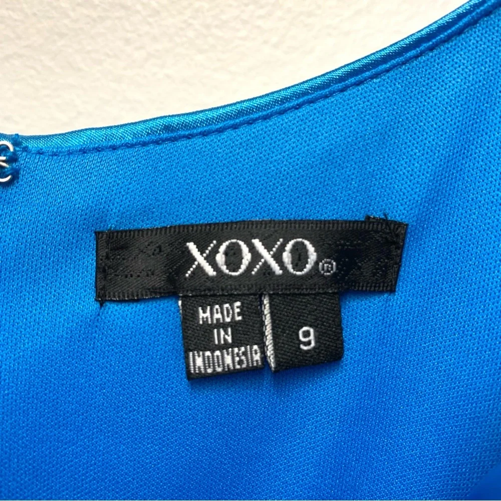 XOXO Blue Satin Dress Size 9 Juniors Special Occasion Formal Party Hoco 90s‎ Y2K
